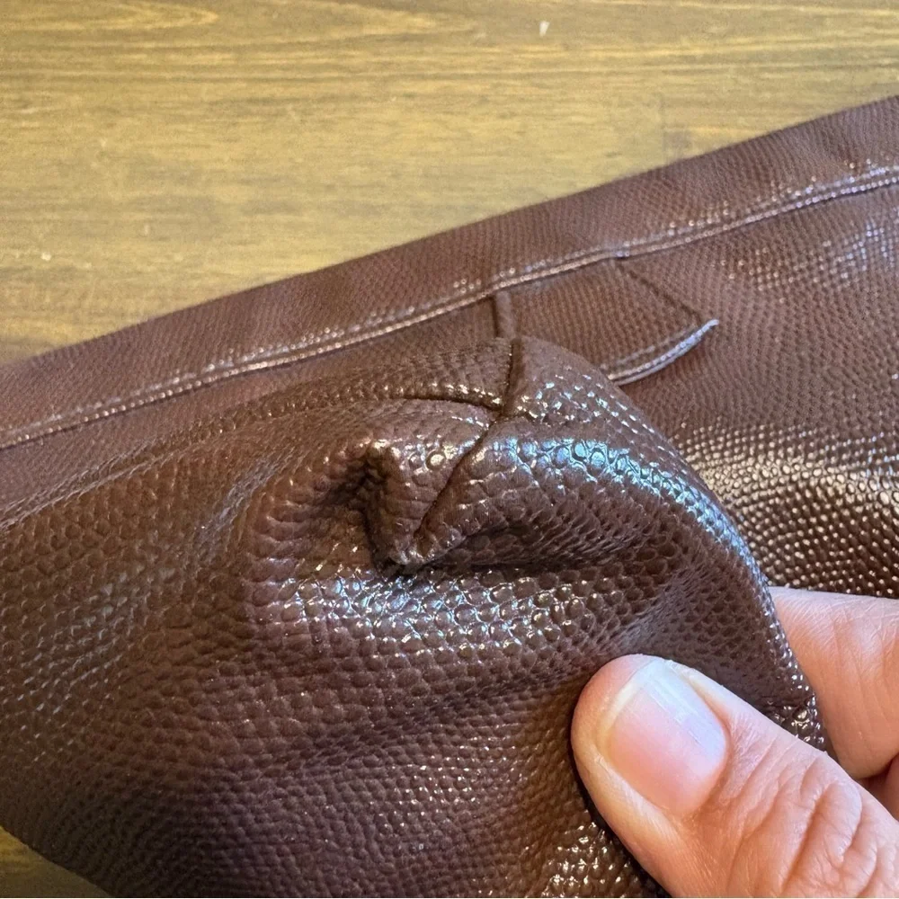 Vintage Lizard Skin Brown Clutch Evening Bag Purse Textured Rare